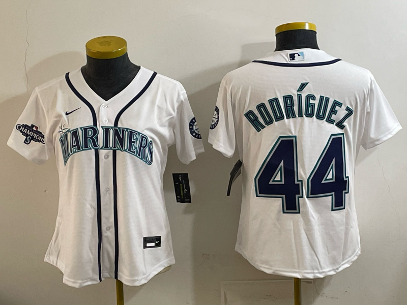 women 2026 Seattle Mariners #44 Rodriguez white Nike MLB Jersey 004->women mlb jersey->Women Jersey